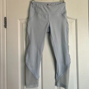 Yogalicious Light Blue Mesh Crossover Cutout Leggings Small